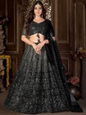 Black Georgette Embroidered Flared Style Lehenga