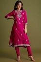 Pink Silk Embroidered Kurta Set Design